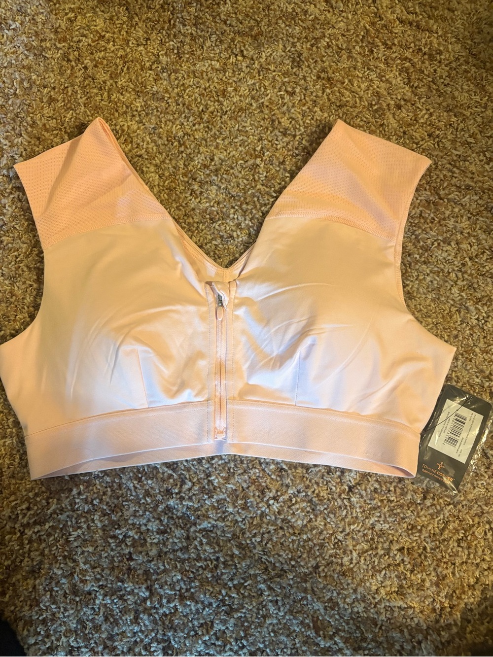 Tommie Copper Shoulder Support Bra w/Zipper - Pink - 2X - NWT